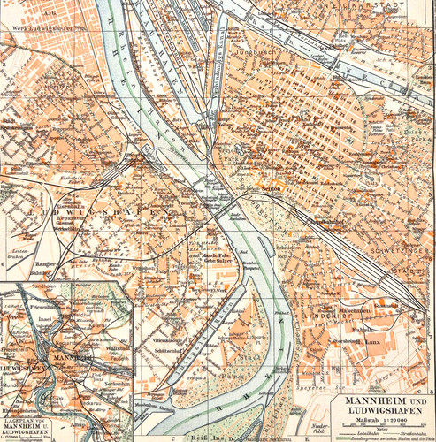 Alte lithografie mannheim und - lithografie,,