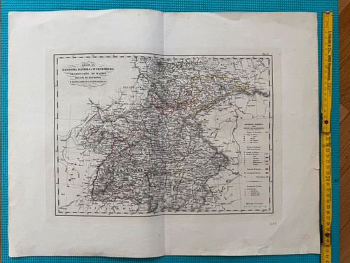 Antike karte 1833 sachsen - antike,