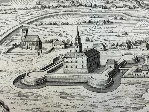 Kupferstich schloss chlumetz - schloss,