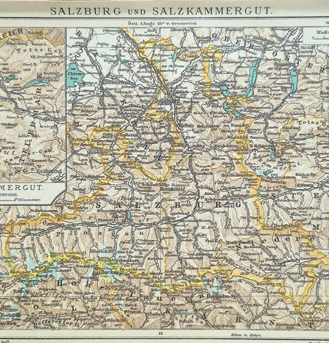 Alte lithographie salzburg - alte,