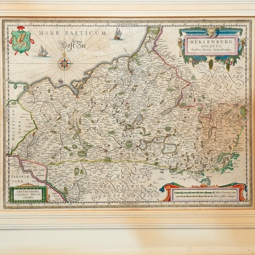 Kupferstich karte mecklenburg - kupferstich,